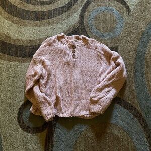 Pink Lily Blush Button-Up Sweater